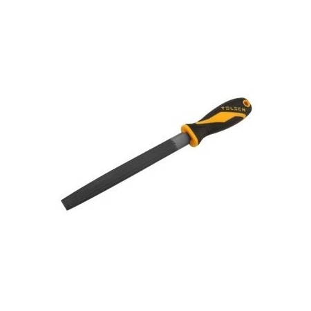 Tolsen 8 Flat Steel File T12 Steel Construction with Cushion Grip Handle 32001